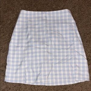 Brandy Melville Blue and White Plaid Women's Skirt